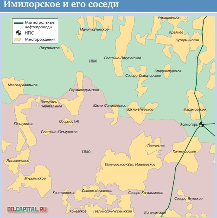 Обзорная карта харьягинского месторождения