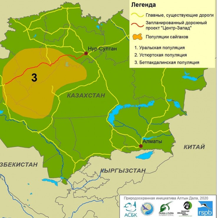 Карта западного казахстана