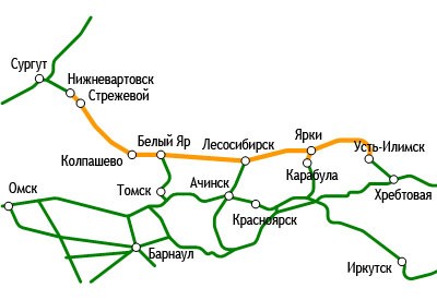 Жд карта западно сибирской жд