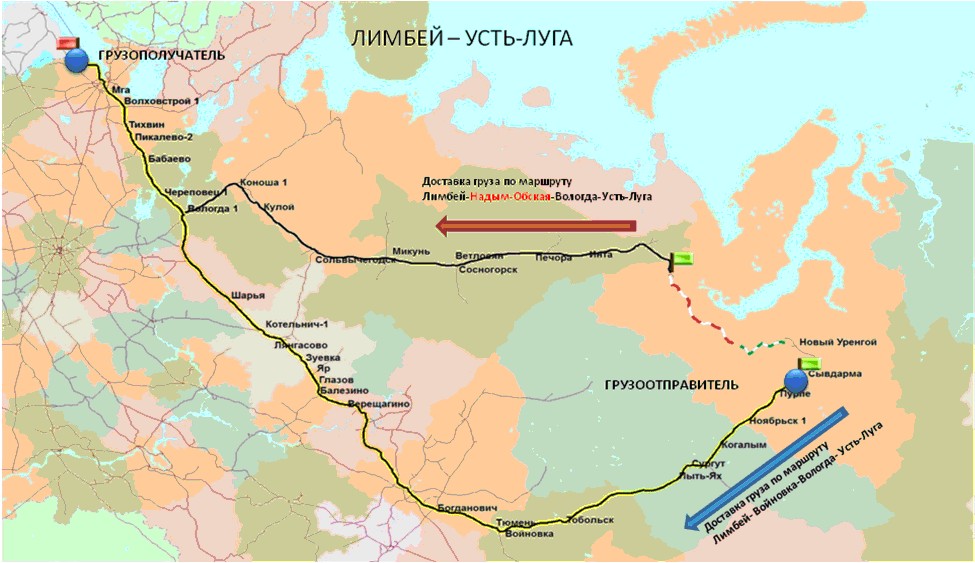 Трасса сургут салехард карта