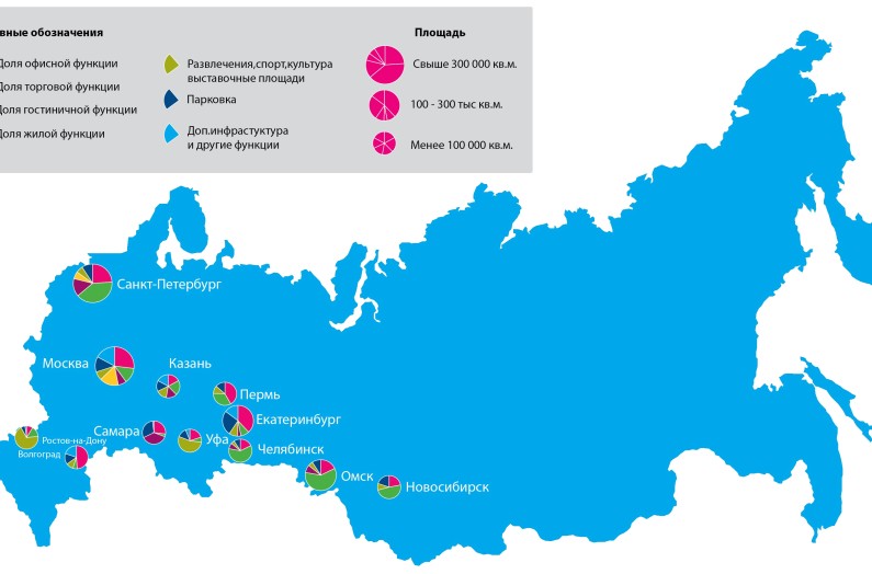 Карта городов миллионников